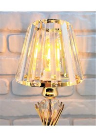 Resim Modern Gold Metal Burgu Kristal Taşlı Kristal Konik Şapka Abajur Gold 