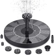 Resim Qingmipy Güneş Enerjili Bahçe Çeşmesi: 13cm Yuvarlak Şekil, Dış Mekan Kuş Banyosu Ve Şelale Özellikli 