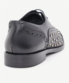 Resim Yargıcı Kanca Detaylı Bağlı Deri Ayakkabı Siyah 