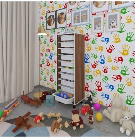 Resim Kenzlife Sepetli Mutfak Dolabı Ruberu Cvz 134x45x30 Banyo Oyuncak Çamaşır Beyaz 10 Lu Sepet 