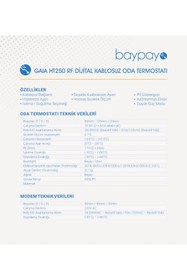 Resim BAYPAYO Oda Termostatı modem dahil Kablosuz Wireless 