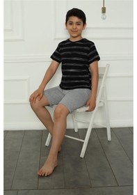 Resim Akbeniz Erkek Çocuk Penye Şortlu Pijama Takım 20392 SIYAH 