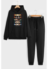Resim Uyguntarz Unisex Cosplay Haikyuu Baskılı Eşofman Takımı Siyah 