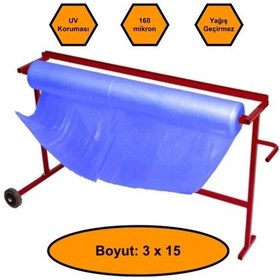 Resim 160 Micron Mavi Naylon Örtü, 3x15 Metre 