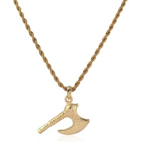 Resim Jewellery Pit Erkek Altın Kaplama Kararma Yapmayan Balta Kolye 