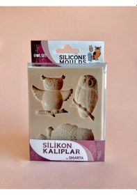 Resim Smarta Silikon Epoksi Ve Polimer Kil Kalıbı Owl Set 