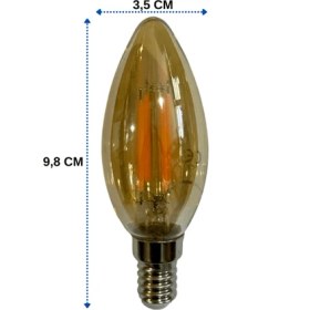 Resim Cata CT-4280 4W 1800K (Amber) E14 Duylu Rustik LED Dekoratif Ampul (4 Adet) 