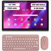 Resim Yoga 11 YT-J706F 8GB 256GB 11" Gri Tablet ZA8W0004TR ve Logitech Pebble 2 Kablosuz Klavye Mouse Seti Pembe Lenovo