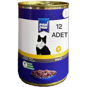 Resim Paw Paw Parça Etli Jelli Tavuklu Kedi Konservesi 400 Gr 12 Adet 