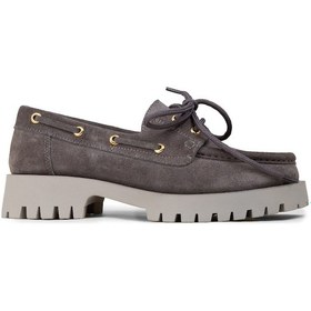 Resim Deery Kadın Hakiki Süet Gri Marin Loafer - 02036zgrıc01 