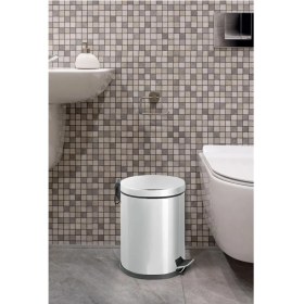 Resim Gri 12L Paslanmaz Pedallı Çöp Kutusu, Şık ve Dayanıklı Ev ve Ofis Kullanımı Için Ideal 