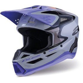 Resim Alpinestars SM3 Youth Jettson Off-Road Çocuk Genç Motosiklet Kaskı Gri Mavi 