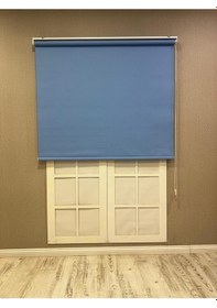 Resim Donatti Güneşlik Düz Stor Perde İthal Mat Polyester Koyu Mavi Koyu Mavi 