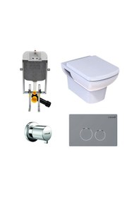 Resim Turavit Plaza Beyaz Kanallı Asma Klozet Plz1710, Nkp Yavaş Kapak, Creavit Terra Gömme Rezervuar Set Diğer 