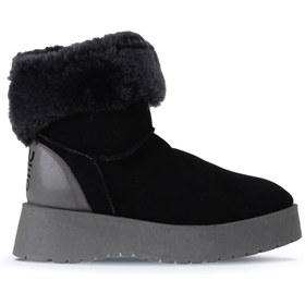 Resim Bueno Shoes Gri Siyah Deri-süet Kadın Dolgu Topuklu Bot 01wv1315 