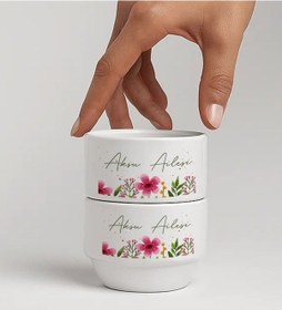 Resim Bk Gift Kişiye Özel İsimli Çiçek Tasraımlı 2li Çerezlik Kase-6, Yeni Ev Hediyesi Önerileri, Misafir Sunum Ürünü, Çay Yanı Kase Kobitmeyencom34773 Bk G 