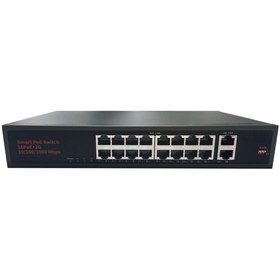 Resim SPY Sp-18250plde Aı 16 Port Poe + 2 Port Gigabit Uplink - 250 Metre Power Poe Switch 