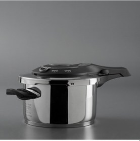 Resim Jumbo Procook 4,5 Lt Siyah - Gri Düdüklü Tencere Gümüş - Siyah 