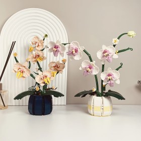Resim Beşik Beyaz Orkide Yapı Blokları Sarı Phalaenopsis Buketi Şık Masa Süsü Zarif Ev Dekoru Kızlar İçin İdeal Doğum Günü Hediyesi - Sevgililer Günü Anneler Günü Kız Arkadaşa Hediye Cadılar Bayramı Noel Yeni Yıl Hediyesi 
