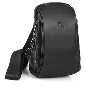 Resim Polo Air Erkek Omuz Çantası Çapraz Göğüs Ve Sırt Çantası Body Bag Siyah Vegan Deri Etn-72-s 