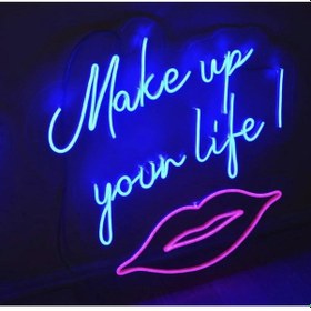 Resim Make Up Your Life Yazılı Neon Led Renkli 