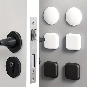 Resim 1 adet/5 adet Kendinden Yapışkanlı Kapı Dayanakları - Ağır Hizmet Tipi Plastik Duvar Koruyucular, Fırçalanmış Metal Bitişli, Dolap ve Mobilya Koruma için Gürültü Azaltıcı Kapı Dayanakları, Kolay Kurulumlu Çarpışma Önleyici Pedler Ev Dekoru İçin, Gürültü Azaltma | Minimalist Tasarım | Dayanıklı Yapıştırıcı, Kapı Dayanak Duvar Koruyucu 