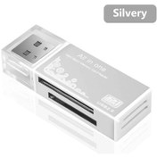 Resim 4'ü 1 Arada Kart Okuyucu Usb 2.0 Çoklu Kart Okuyucu Bellek Adaptörü Memory Silver 