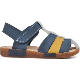 Resim Lacivert Bej Hardal Erkek Çocuk Düz Sandalet 210111 Ç Lacivert-Bej-Hardal 