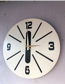 Resim Aa Shop Ahşap Dekoratif Farklı Desenli Duvar Saati 50 CM Beyaz 