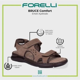 Resim Forelli Bruce Oropedik Cırtlı Nubuk Deri Erkek Sandalet Kum 