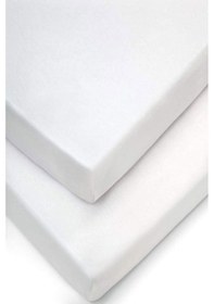Resim 3 Adet Pamuklu Ve Lastikli 60 X 120 Cm Penye Bebek Çarşaf-beyaz 