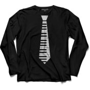Resim Kendim Seçtim Kravat Piyano Piano Tie Suit Up Uzun Kollu Tişört Baskili Çocuk T-Shirt 