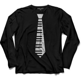 Resim Kendim Seçtim Kravat Piyano Piano Tie Suit Up Uzun Kollu Tişört Baskili Çocuk T-Shirt 