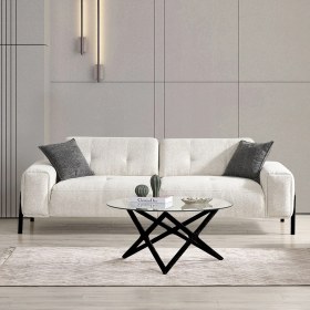 Resim Eymense Dolex Siyah Sırt Mekanizmalı Üçlü Koltuk Kanepe 