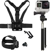 Resim Sjcam Aksesuar Seti-kafa Bandı.göğüs Askısı Monopod Sjcam