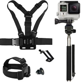 Resim Sjcam Aksesuar Seti-kafa Bandı.göğüs Askısı Monopod 