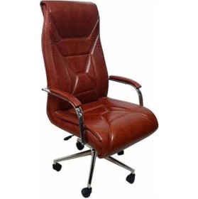 Resim Z-24 Makam Koltuğu Müdür Koltuk Patron Koltuğu Ofis Koltuğu Büro Koltuğu Kahverengi 
