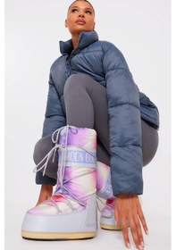 Resim Moon Boot Mb Icon Tie Dye Glacier Gray Snowboot Mor Kırmızı Sarı Batik Kadın Uzun Bot Gri Gri 