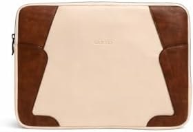 Resim Cantaş Premium Laptop Kılıfı, 13-14 inç, Kahverengi ve Bej Renk, Darbe Korumalı, Su Dayanıklı, 35 x 25 cm 