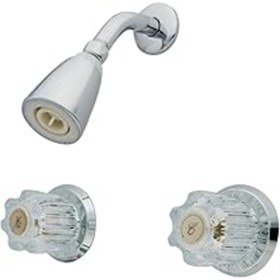 Resim SanalAMCA Store Brass Kb141So İkiz Akrilik Kulplar Sadece Duşlu Küvet Ve Duş Bataryası, Parlak Krom 20 Cm Merkez 