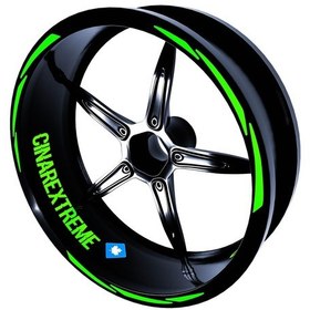 Resim 3 Parça Tasarımlı Floresan Yeşil Jant Şeridi Sticker Çınar Extreme 