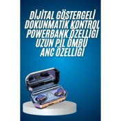 Resim Techno Stock Yeni Nesil Bluetooth Kulaklık Uzun Pil Ömrü El Fenerli Dijital Şarj Göstergeli 