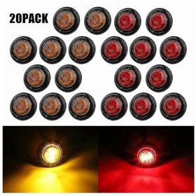 Resim Römork Led Yan İşaret Işıkları Araba Kamyon İndirimi Kırmızı Amber Yan İşaret Işığı 