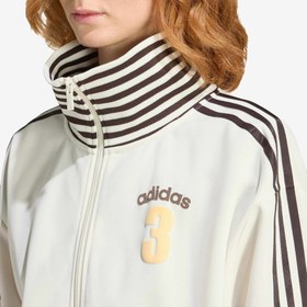 Resim adidas Vintage Striped Rib Track Kadın Beyaz Eşofman Üstü 