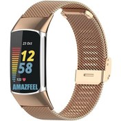 Resim Fitbit Charge 6/5 Xdfind Milanese Metal Toka Saat Bandı İçin Gül Altın 