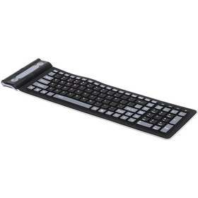 Resim Geeksen 2.4g Kablosuz Klavye 107 Tuş Taşınabilir Katlanır Yumuşak Silikon Toz Geçirmez Klavye Masaüstü Bii Gri - Siyah 