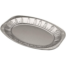 Resim Alüminyum Tepsi Oval 20 Adet Gümüş 