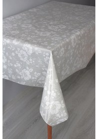 Resim Pvc Şeffaf Kaplama Zemin Kaydırmaz Silinebilir Muşamba Masa Örtüsü Mlssa-çiçekyaprak Gri 