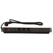 Resim Lande LN-PRZ-EKO-1U3P-SC Aksesuar 3xDIN49440 Soketli Schuko Grup Priz, 19” 1U, PVC gövdeli, 16A on/off aydınlatmalı anahtarlı, 4000 Watt, 250V AC,3x1.5mm2, 2,5m kablolu, DIN 49441 fişli, CE onaylı. 