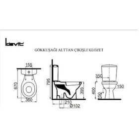 Resim İdevit Gökkuşağı Alttan Çıkışlı Klozet + Rezervuar Diğer 
